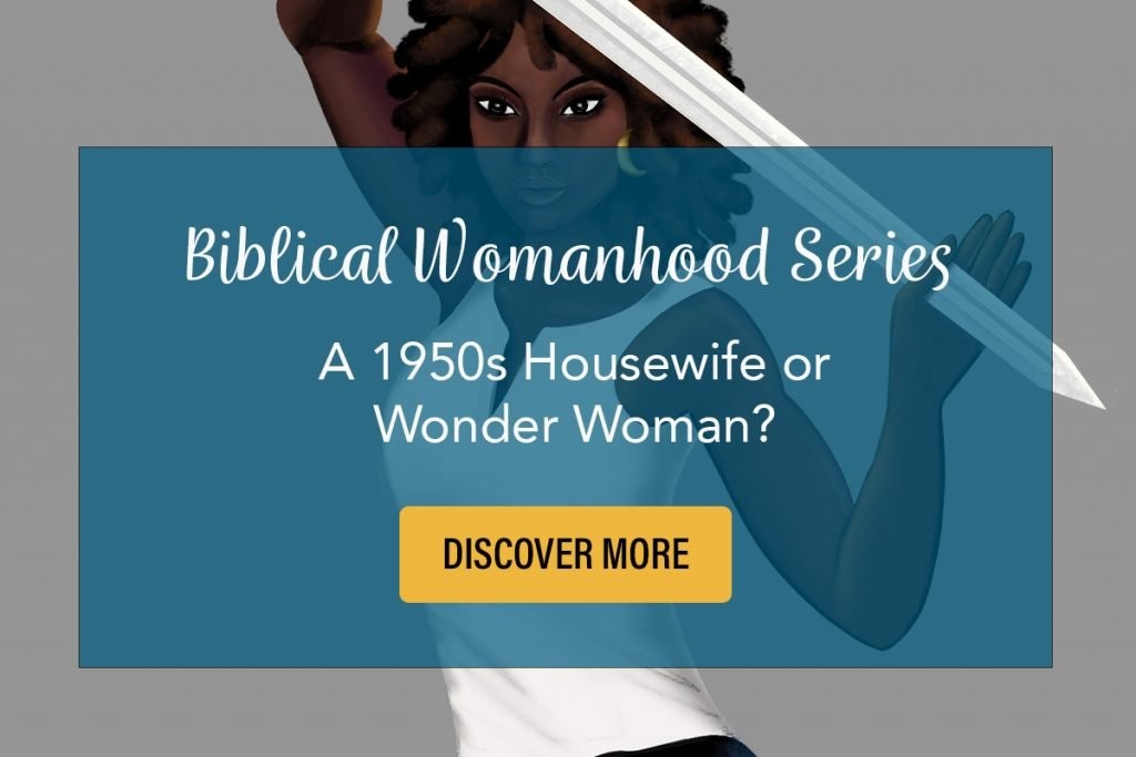Biblical Womanhood series with beautiful black woman with sword