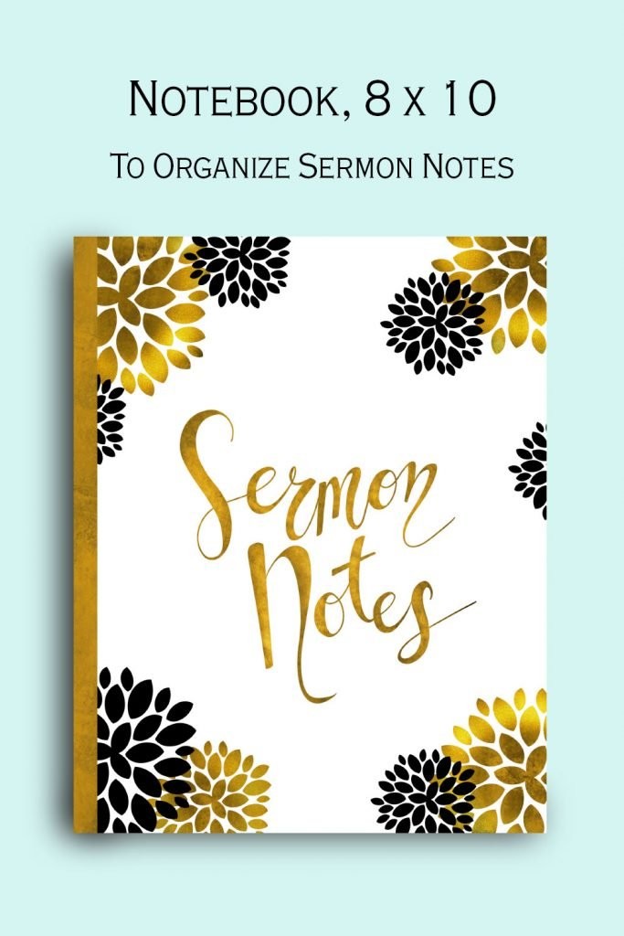Sermon notes notebook and journal