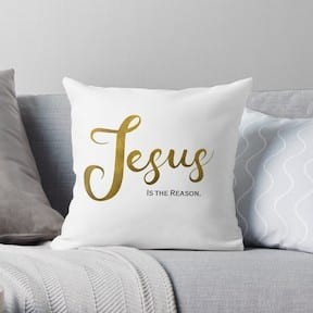 Jesus is the reason throw pillow, christian home decor